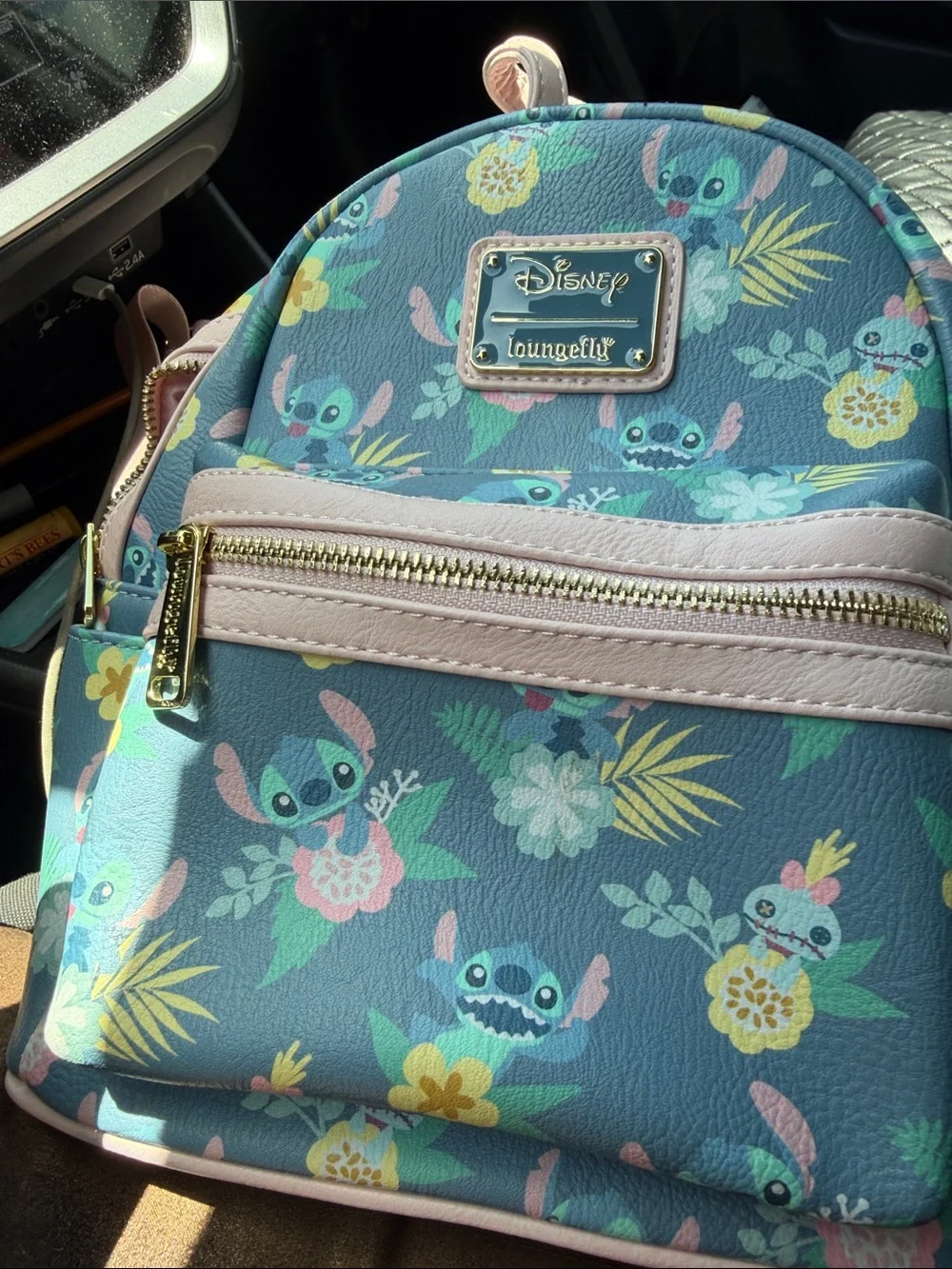 Loungefly Disney Stitch Blue Floral Mini Backpack